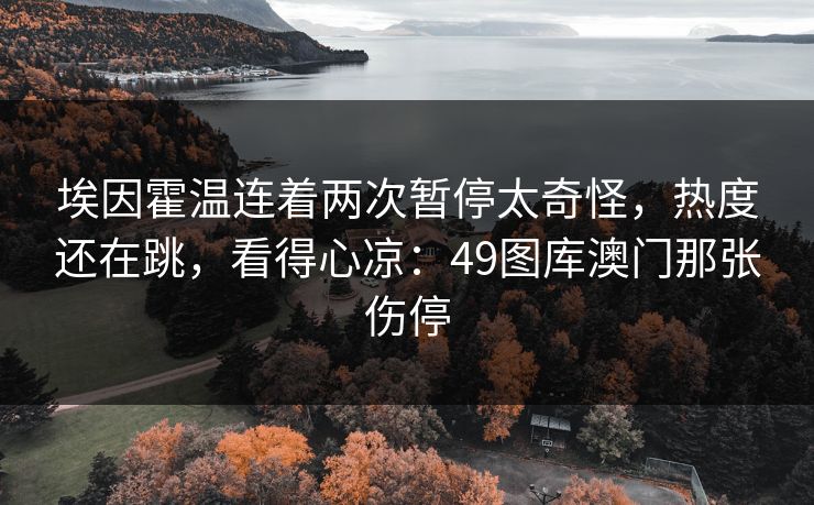 埃因霍温连着两次暂停太奇怪，热度还在跳，看得心凉：49图库澳门那张伤停