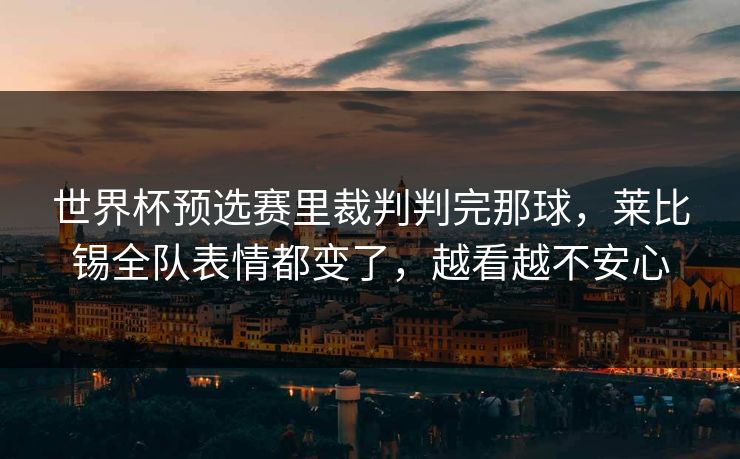 世界杯预选赛里裁判判完那球，莱比锡全队表情都变了，越看越不安心